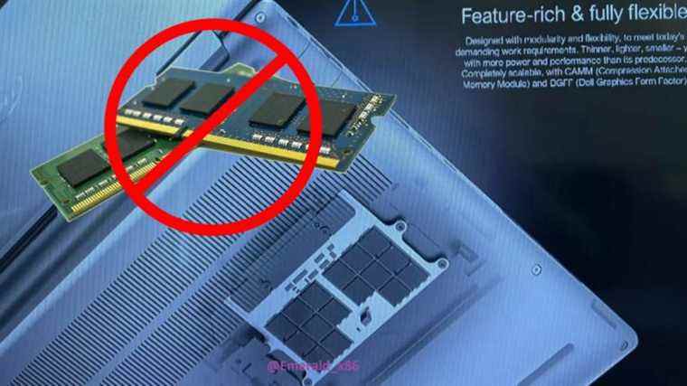 Le nouvel ordinateur portable de Dell est doté d'un module DDR5 propriétaire, ne prend pas de RAM générique
