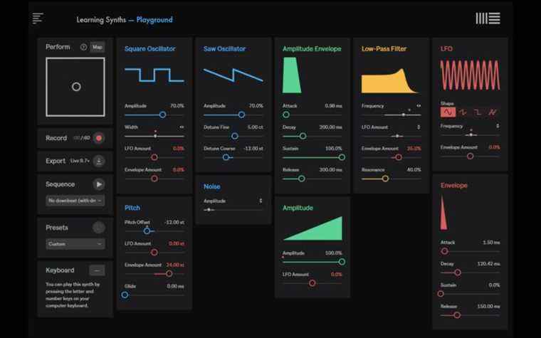 Le site Web Learning Synths mis à jour d’Ableton peut enregistrer et exporter vos doodles musicaux