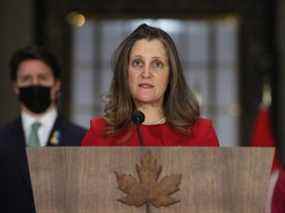 La ministre des Finances, Chrystia Freeland, déposera le budget fédéral 2022 plus tard mercredi.