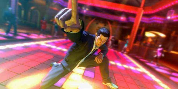 Kazuma Kiryu poses in dance in Yakuza 0