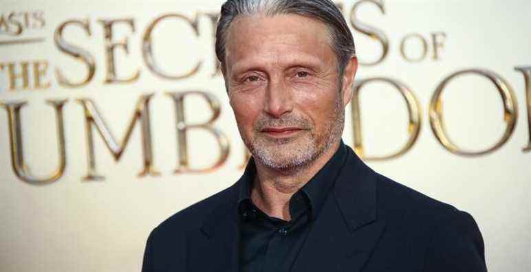 Mads Mikkelsen poses for photographers upon arrival at the World premiere of the film 'Fantastic Beasts: The Secrets of Dumbledore' in London Tuesday, March 29, 2022. (Photo by Joel C Ryan/Invision/AP)