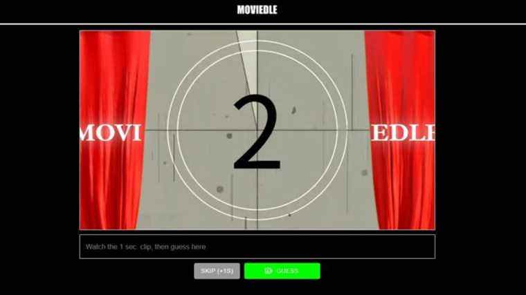 Moviedle est un Wordle-like qui condense un film en une seule seconde

