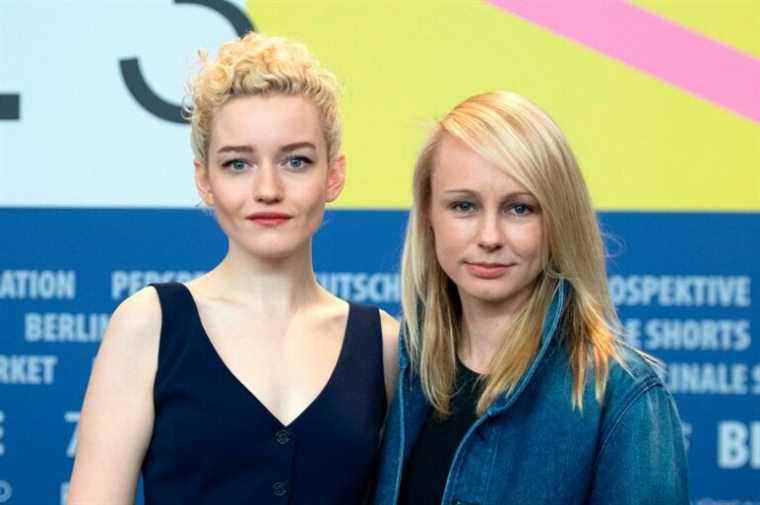 Julia Garner and Kitty Green attending The Assistant Press Conference as part of the 70th Berlinale (Berlin International Film Festival) in Berlin, Germany on February 23, 2020. Photo by Aurore Marechal/Abaca/Sipa USA(Sipa via AP Images)