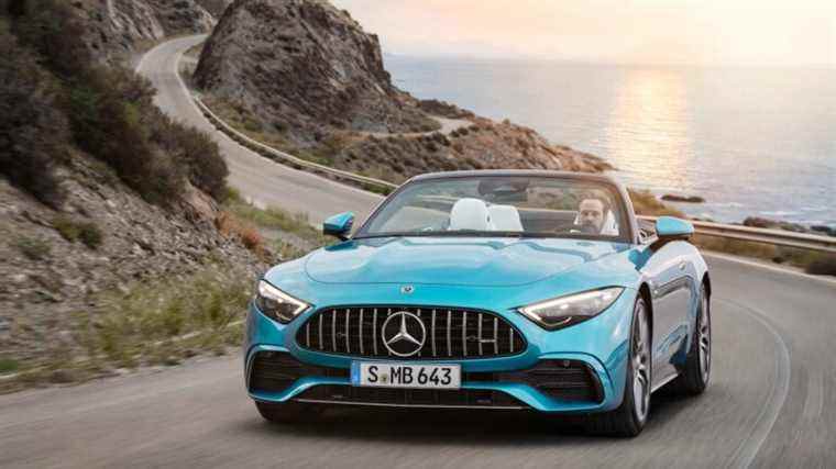 Premier aperçu de la Mercedes-AMG SL43 2023 : une voiture de sport à quatre cylindres avec une technologie turbo dérivée de la F1