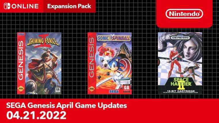 SEGA Genesis – Nintendo Switch Online ajoute Shining Force II, Sonic the Hedgehog Spinball et Space Harrier II    
