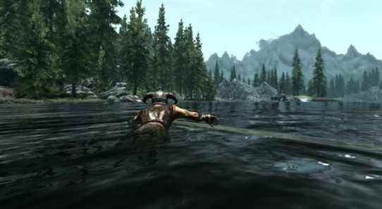 skyrim swimming