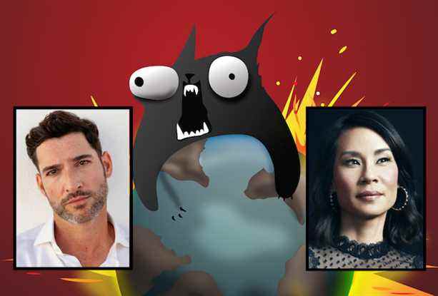 Tom Ellis et Lucy Liu dans la série animée « Exploding Kittens » pour Netflix