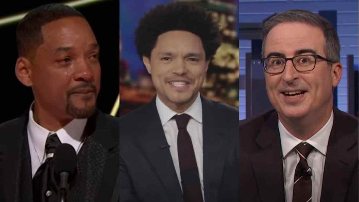 Trevor Noah de The Daily Show a eu un point de vue sur l'interdiction des Oscars de Will Smith (et cela a à voir avec le fait que John Oliver l'a battu lors de remises de prix année après année) 
