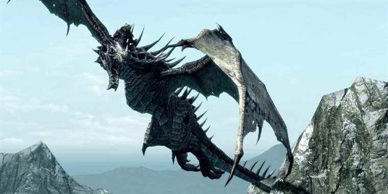 skyrim flying dragon feature