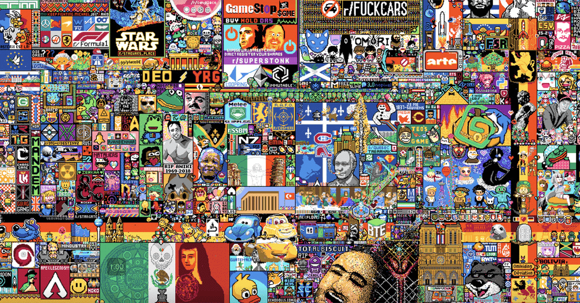 Voici la recréation Minecraft de la peinture murale commune de Reddit de r/place
