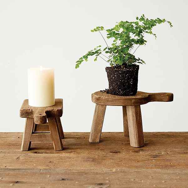 Tabouret rectangulaire en bois Creative Co-op