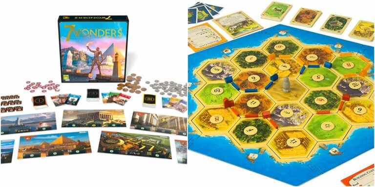 (Left) 7 Wonders (Right) Catan