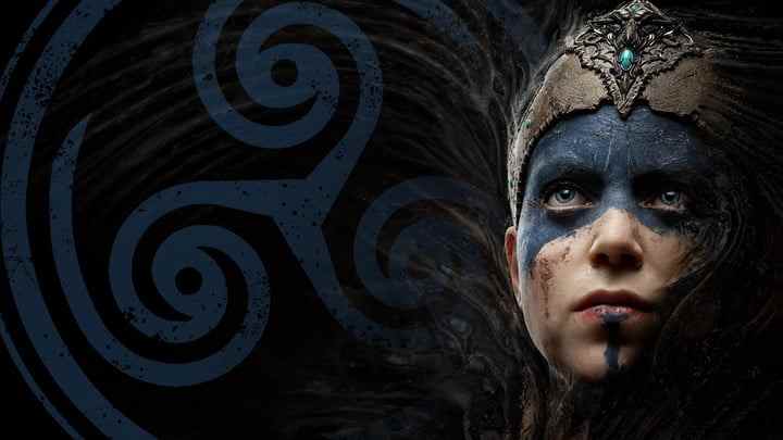 Senua portant sa peinture de guerre dans l'art promotionnel Hellblade: Senua's Sacrifice.