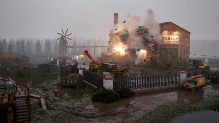 Un bâtiment explose dans Teardown.