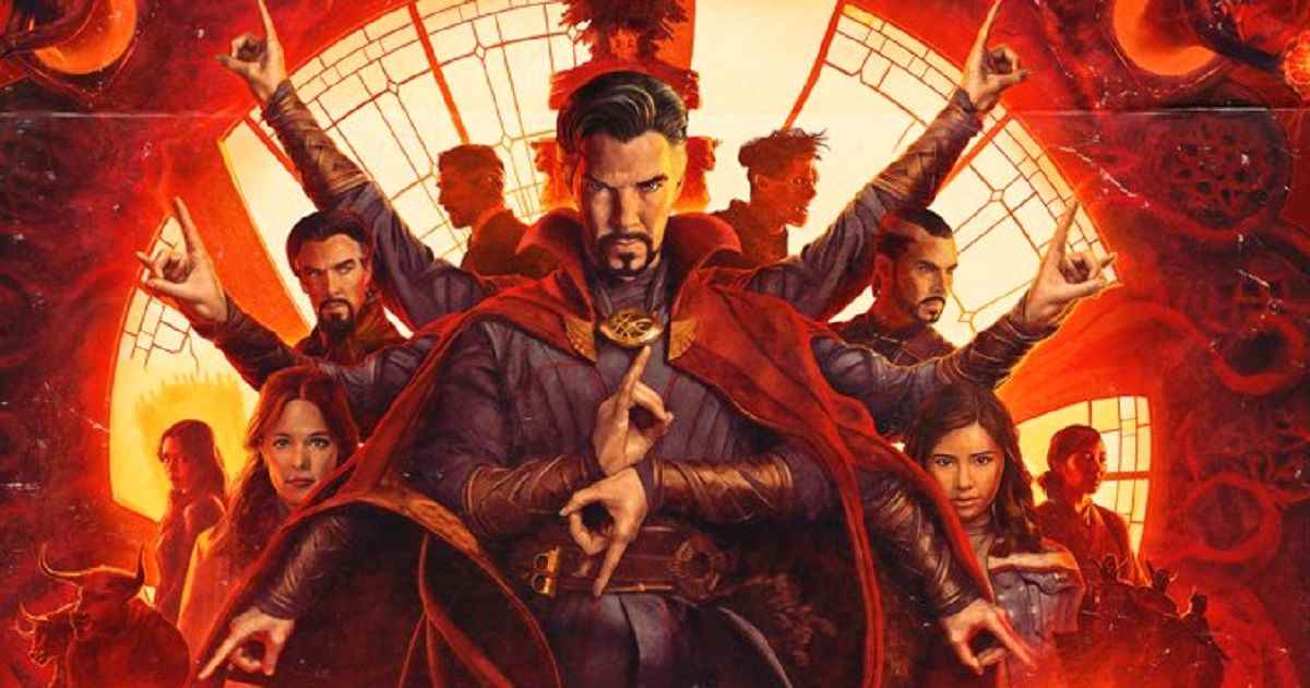 Doctor Strange 2 dans l'affiche du multivers de la folie avec tous les personnages