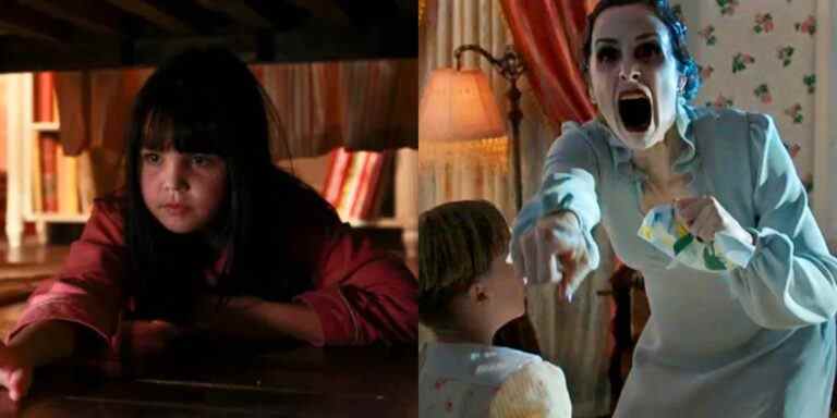 Split image of Sally in Don't Be Afraid Of The Dark and a spirit in Insidious: Chapter 2