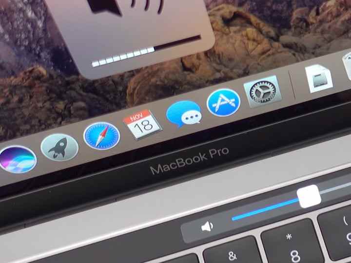 Le curseur de volume sur un MacBook Pro.