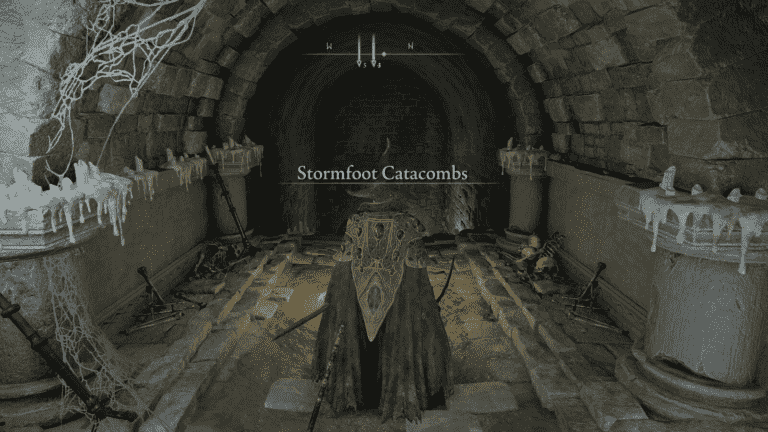 Guide des catacombes Elden Ring Stormfoot: Comment battre le chien de garde funéraire Stormfoot Erdtree

