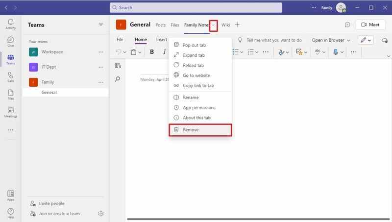 Microsoft Teams supprime le bloc-notes OneNote