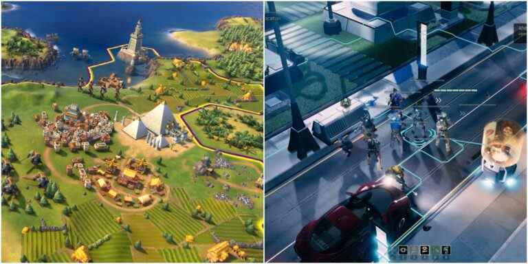 (Left) Civilization 6 gameplay (Right) XCOM 2 gameplay