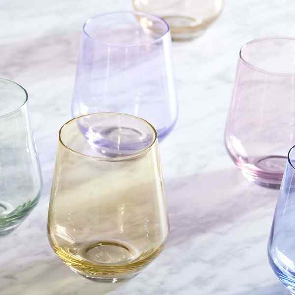 Verre à vin sans pied en verre coloré Estelle