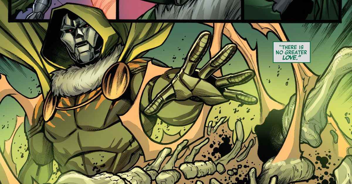 Doctor Doom fait équipe avec d'autres Doctor Dooms pour combattre les Avengers
