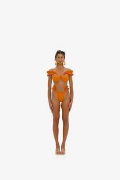 Bikini taille haute orange Mulan Iyamah Kari