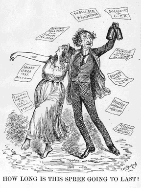 Un sir John A. Macdonald ivre sous forme de bande dessinée.