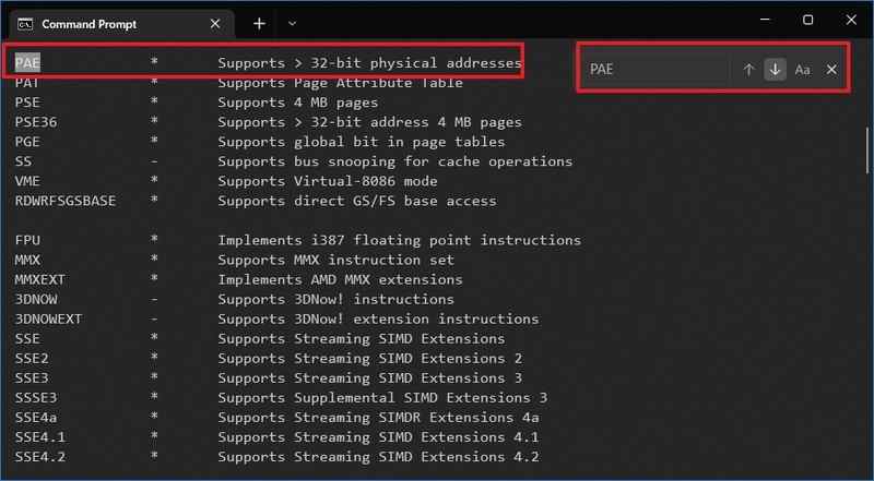 Vérification de la compatibilité du processeur 64 bits