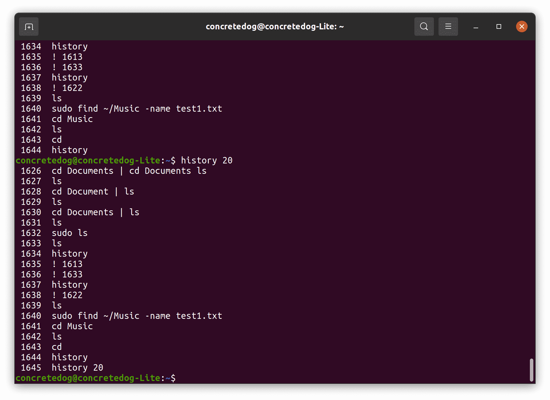 Historique des commandes sous Linux