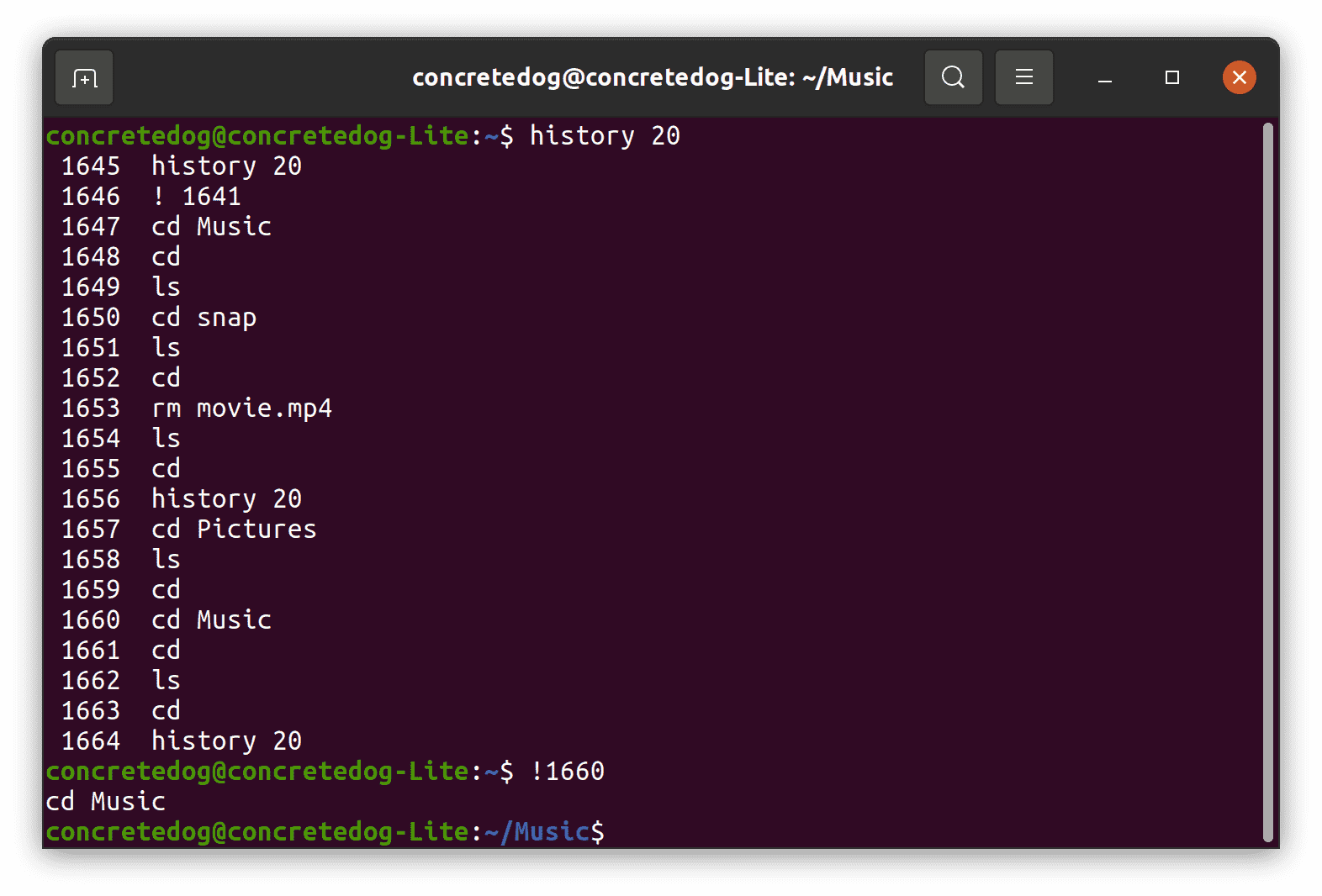 Historique des commandes sous Linux