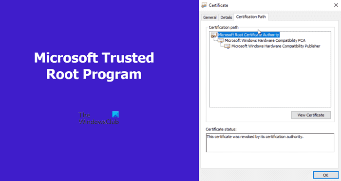 Le certificat racine de la politique commune fédérale doit être supprimé du programme Microsoft Trusted Root.