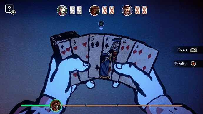 Feuilleter un jeu pour choisir des cartes et les empiler dans Card Shark