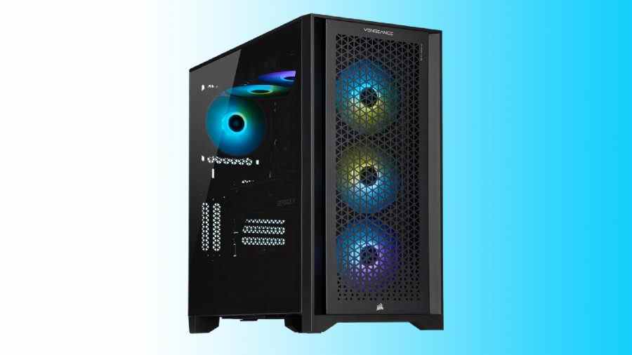 comment nettoyer l'ordinateur : boîtier PC Corsair sur fond bleu