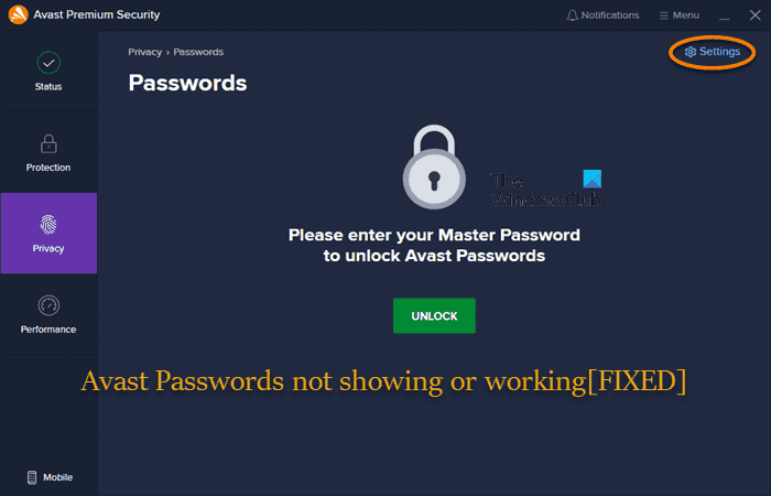 Avast Password Manager ne fonctionne pas ou ne s’affiche pas