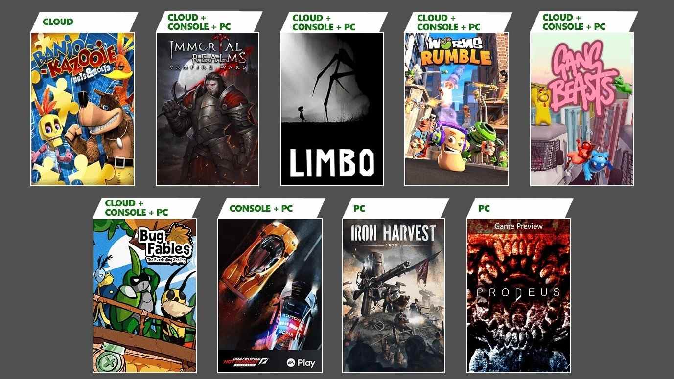 Jeux Xbox Game Pass juin et juillet