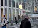 Le magasin phare d'Apple Inc. à New York, États-Unis