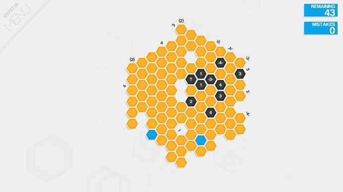 Hexy déroutant dans une capture d'écran Hexcells Infinite.