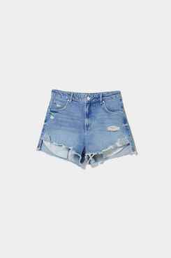 Short en jean vintage avec déchirures