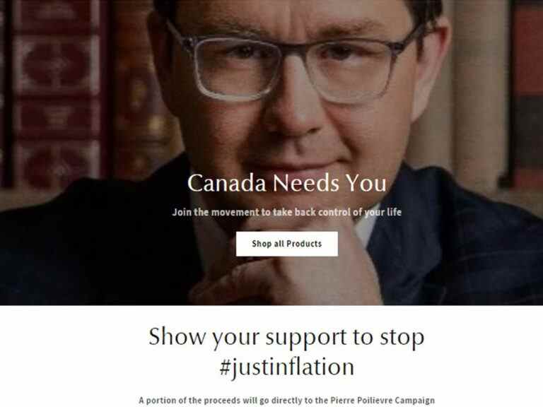 La campagne Poilievre s’engage à fermer le site Web « trompeur » vendant des autocollants au visage noir de Trudeau en son nom