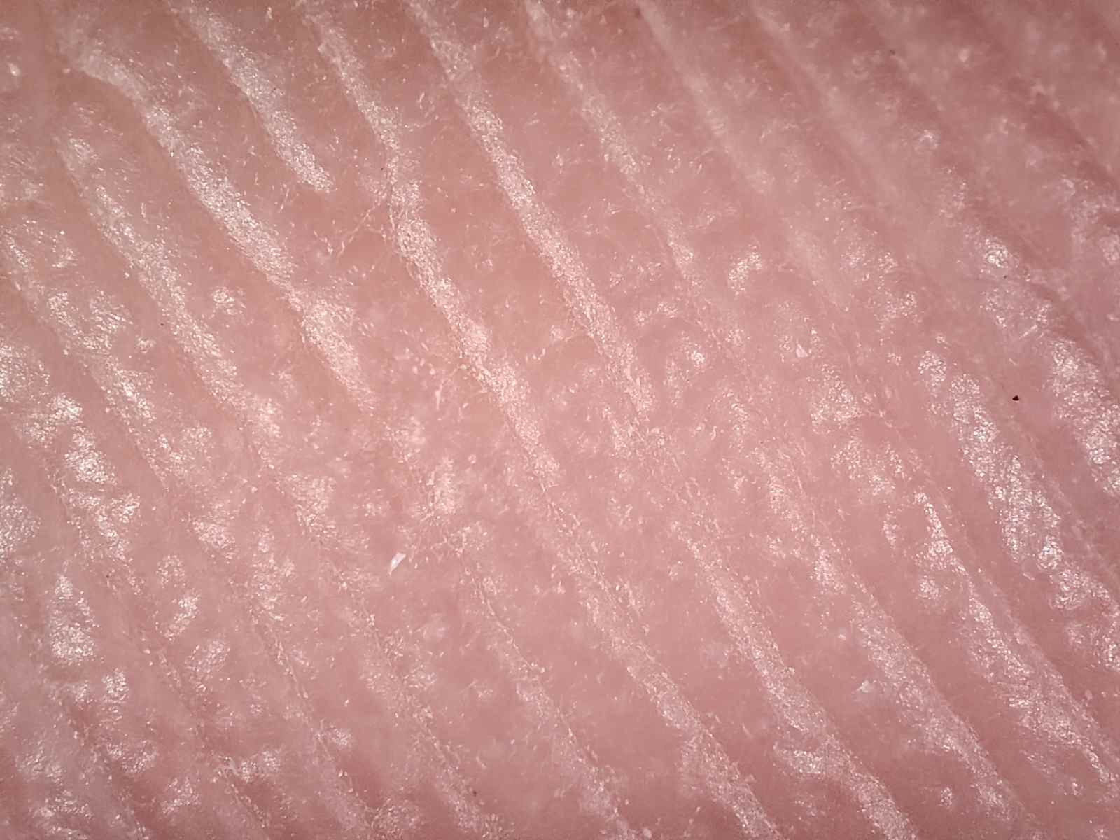 Vue macro d'une paume propre après s'être lavé les mains avec du savon photographié avec la caméra microscope du Realme GT 2 Pro.