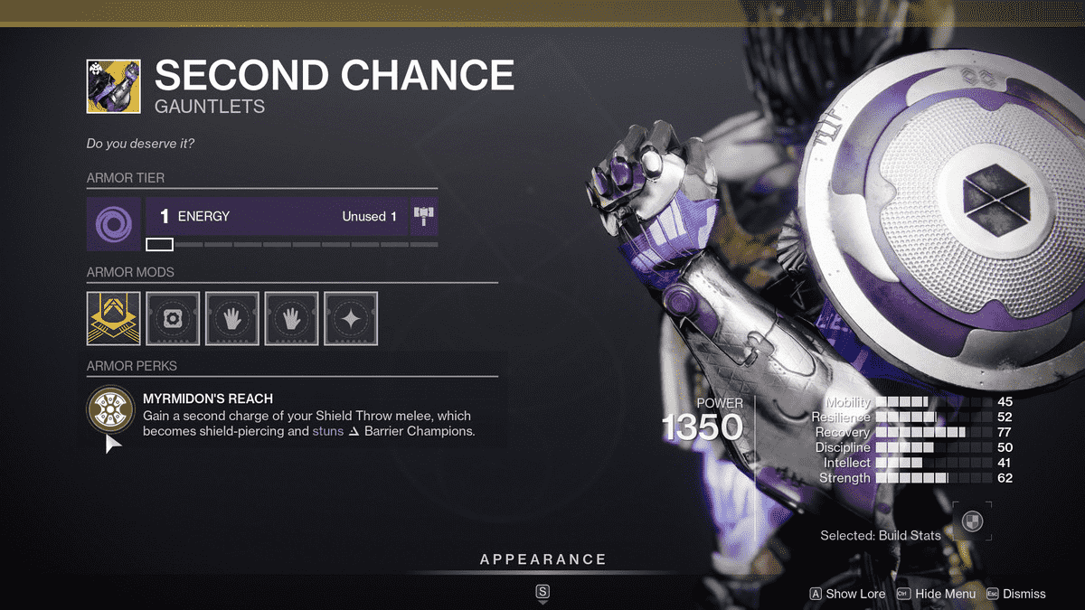 Un aperçu des avantages des gantelets Titan de la seconde chance dans Destiny 2: Season of the Haunted