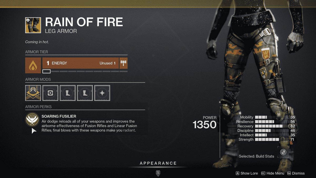 Un aperçu des avantages de Rain of Fire dans Destiny 2: Season of the Haunted