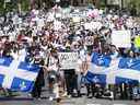 Le rassemblement de jeudi sera la deuxième manifestation contre la loi ce mois-ci.  Une marche avant l'adoption du projet de loi a attiré des milliers de personnes au centre-ville de Montréal le 14 mai.