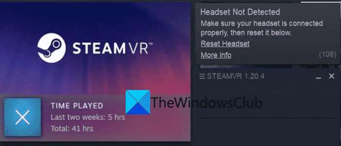 Correction du problème de casque SteamVR non détecté