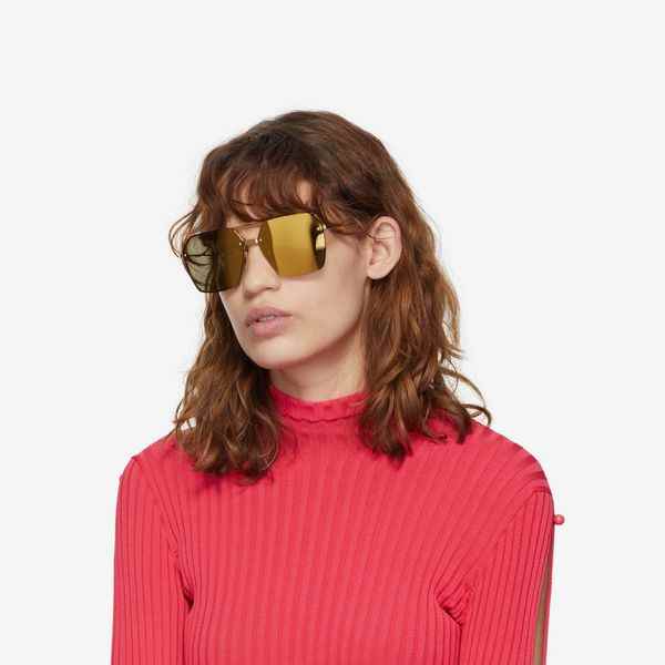 Lunettes de soleil aviateur dorées Bottega Veneta