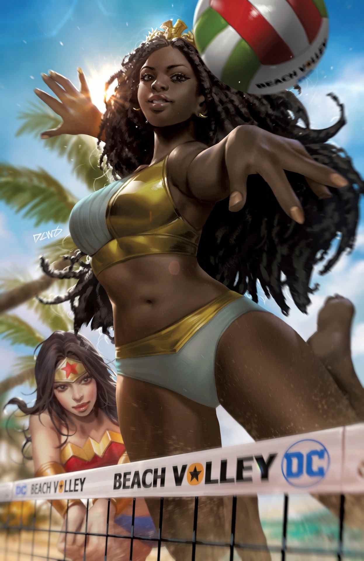 Couverture de la variante de maillot de bain Nubia: Queen of the Amazons # 3 par Derrick Chew