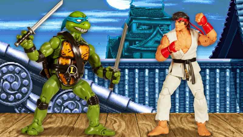 Ces ensembles de figurines d'action Street Fighter Versus Teenage Mutant Ninja Turtles sont incroyables
