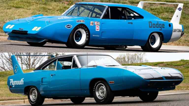 Cette Daytona de 1969 et cette Superbird de 1970 pourraient être la collection ultime One-Two Punch NASCAR Mopar !