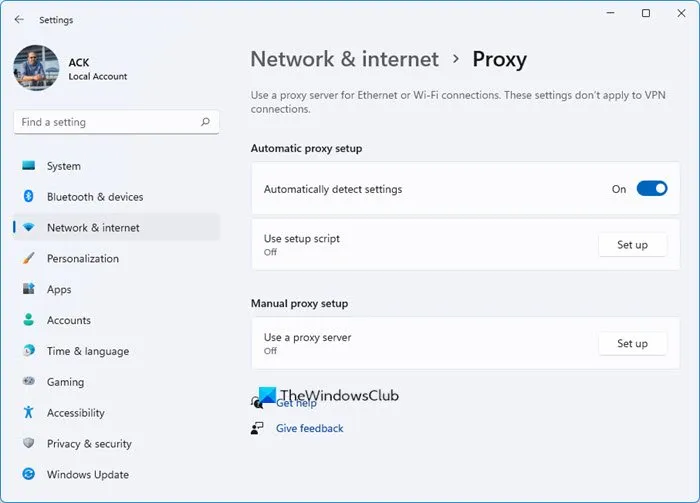 Désactiver le serveur proxy